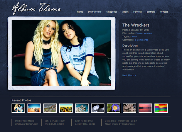 Professional Album WordPress Theme