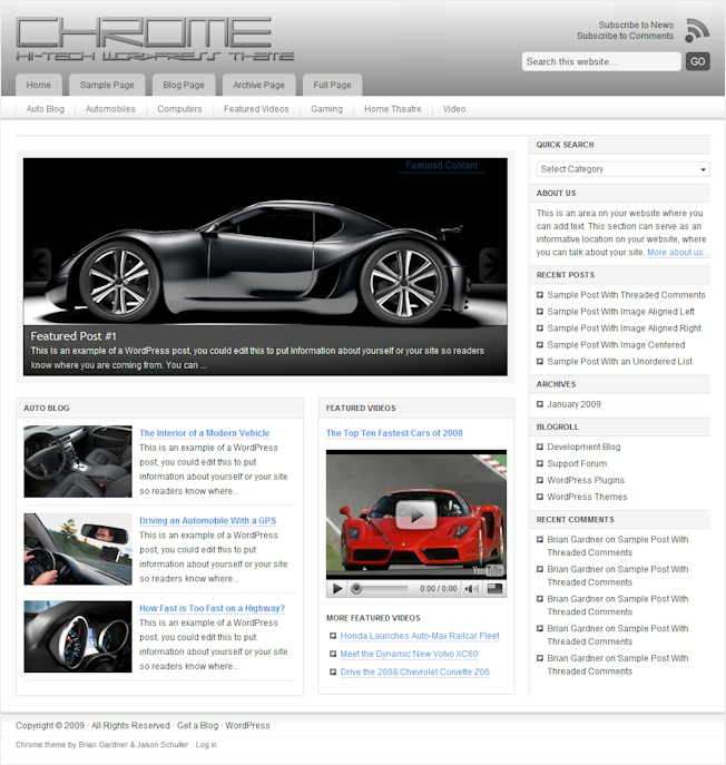 Chrome WordPress Theme