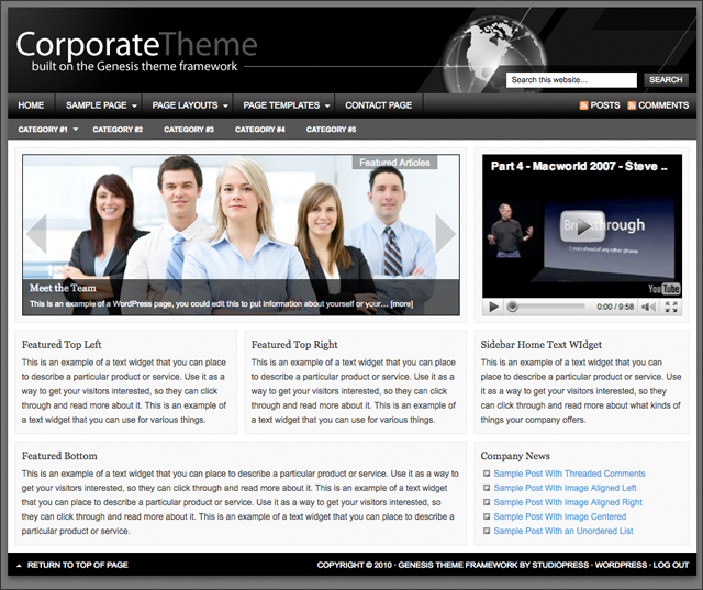 Corporate Child Theme
