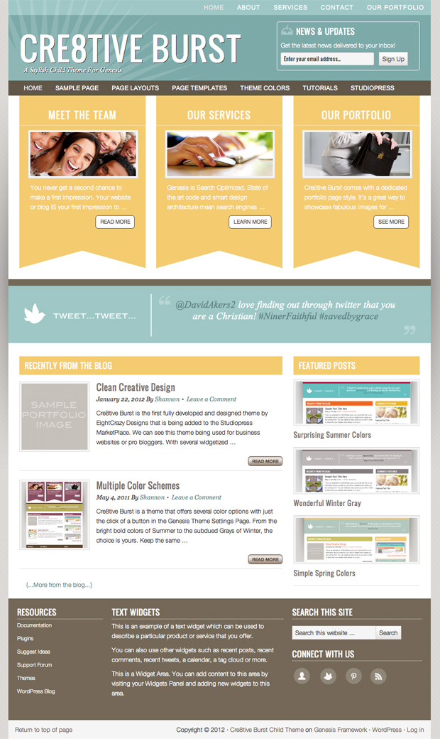 Cre8tive Burst Child Theme