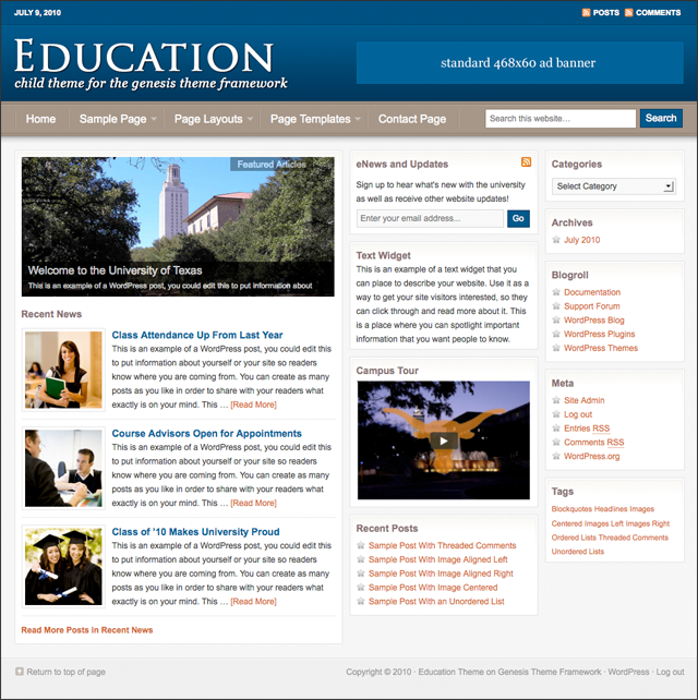 Education Child Theme