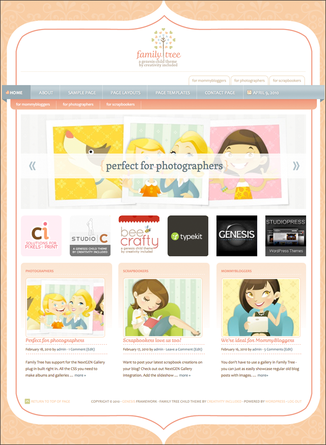 family tree website templates