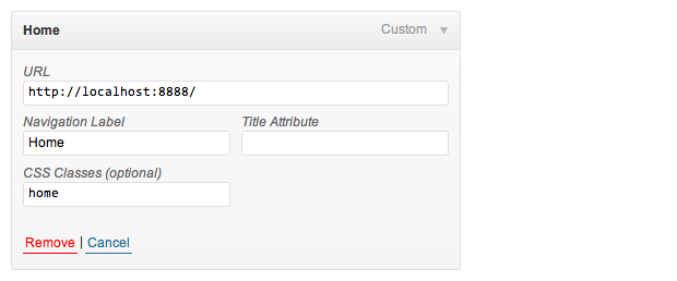 Home Link for Navigation Bars