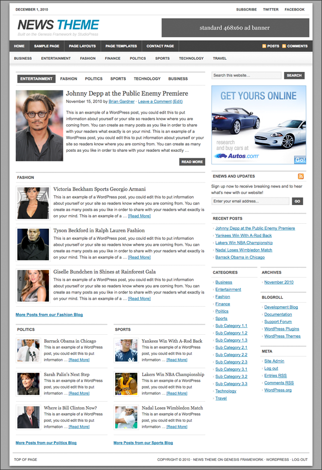 News Child Theme