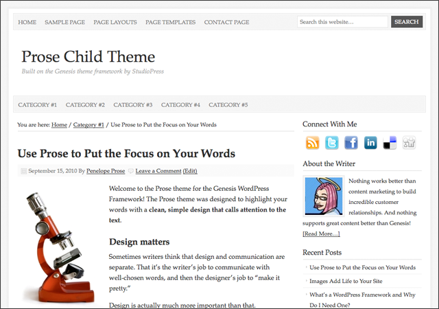 Prose Child Theme