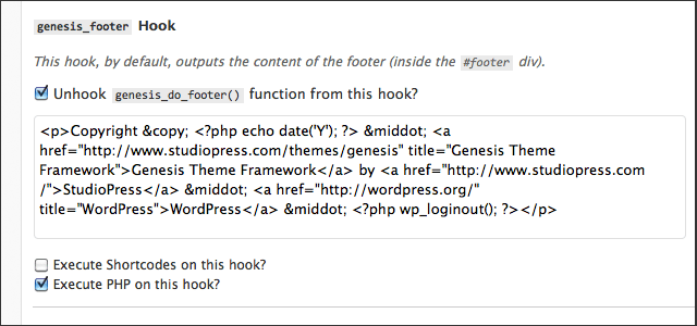 Genesis Simple Hooks - Footer