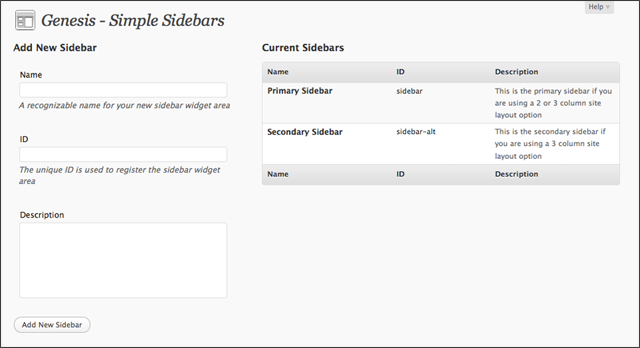 Genesis Simple Sidebars