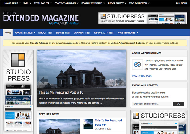 Extended Magazine Child Theme for Genesis Framework
