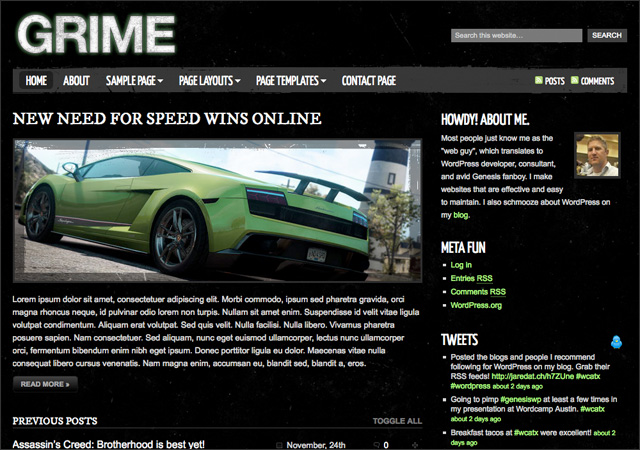 Grime Child Theme for Genesis Framework