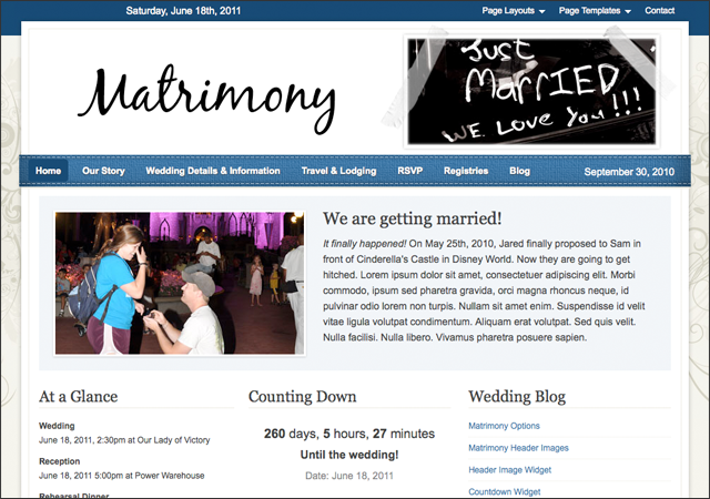 Matrimony Child Theme for Genesis Framework