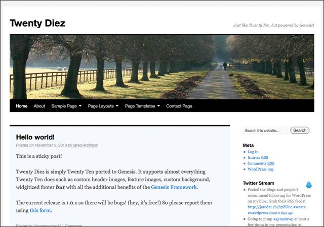 Twenty Diez Child Theme for Genesis Framework