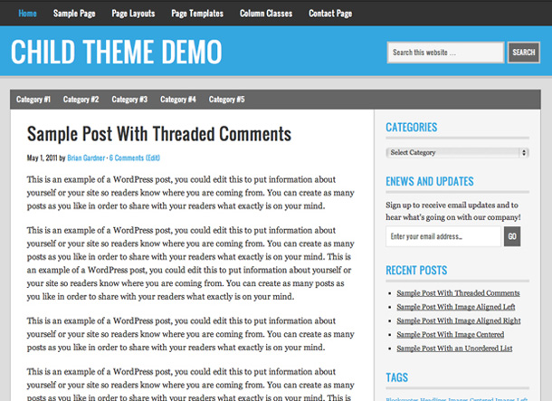 Nomadic Child Theme for Genesis Framework