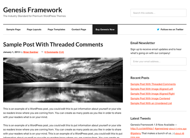 Sample Child Theme for Genesis Framework