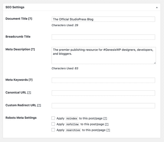Essential Page-Level Settings