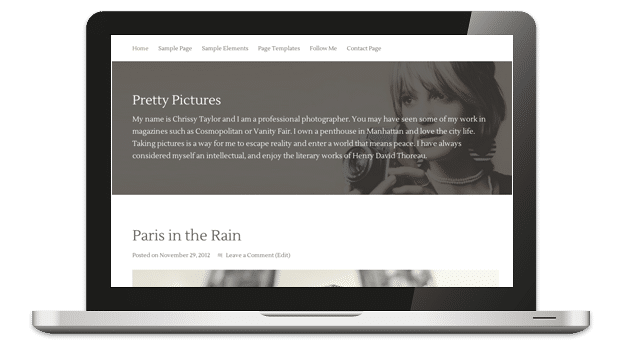Pretty Pictures Child Theme
