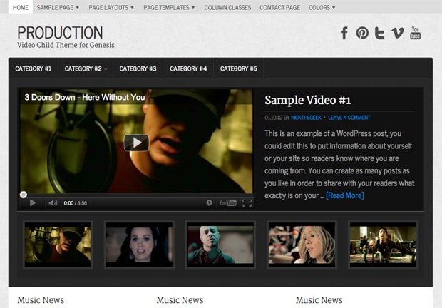 Production Child Theme