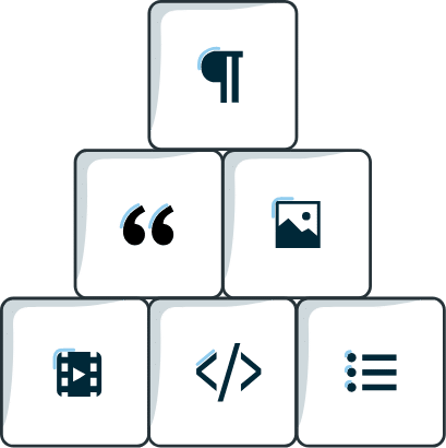 Gutenberg provides several different block types