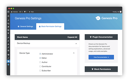 Genesis Blocks Pro 1.8.1 WordPress Genesis Plugin - 1DollarGPLTheme User Permissions