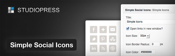 Simple Social Icons Plugin for WordPress
